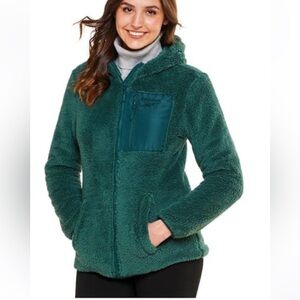 NWT Women’s Green Reebok Faux Fur Hooded Jacket-Size S